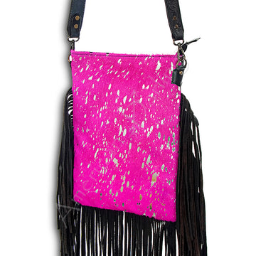 American Darling ADBGS192PKACSL Messenger Hair On Genuine Leather Women Bag Western Handbag Purse